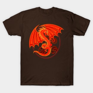 Illustration of fantastic red dragon. T-Shirt